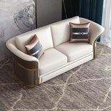 Modern Faux Leather Living Room Sofa Set in Brown & White Set of 3-Richsoul-Furniture,Living Room Furniture,Living Room Sets