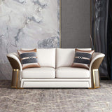 Modern Faux Leather Living Room Sofa Set in Brown & White Set of 3-Richsoul-Furniture,Living Room Furniture,Living Room Sets