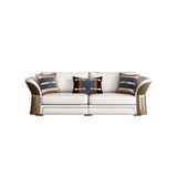 Modern Faux Leather Living Room Sofa Set in Brown & White Set of 3-Richsoul-Furniture,Living Room Furniture,Living Room Sets