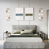Globe Wall Sconce White Glass 4-Light Wall Lighting Gold Oblong Hanging Rod
