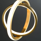 Gold Geométric Light Light 2-Ring LED HORNING LIGHT en laiton