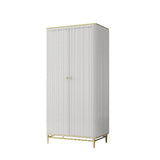 78.7" Modern Light Luxurious Style Wardrobe with Multi-storage in White