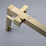 Dree Brushed Gold Freestanding Tub Filler Floor Mount Bathtub Faucet with Hand Shower