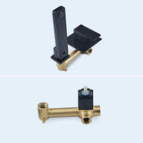 Wall Mount Matte Black Single Handle Bathroom Sink Faucet Solid Brass