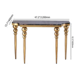 47.2" Classical Black Marble Console Table Narrow Entryway Table Stainless Steel Legs