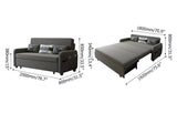 Modern Deep Gray Convertible Sofa Bed Full Sleeper with Storage Cotton & Linen Upholster