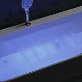 60" Modern Acrylic Rectangular Whirlpool Water Massage Bathtub in Chromatherapy LED