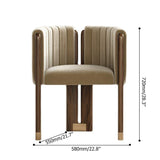 Modern Wood Accent Chair Camel Velvet Upholstered Arm Chair-Richsoul-Chairs & Recliners,Furniture,Living Room Furniture