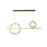 Modern Gold Linear Crystal Kitchen Island Light Metal Geometric Pendant Light