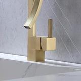 Single Handle Single Hole Bathroom Sink Faucet with Waterfall Spout in Chrome Brass