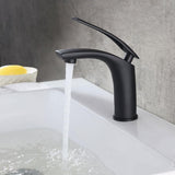 Adolf Matte Black Single Handle One-Hole Bathroom Sink Faucet Solid Brass