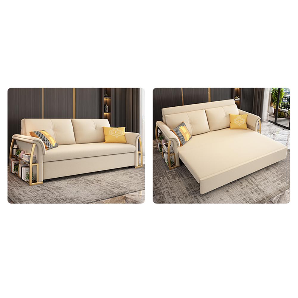 72.8" Convertible Full Sleeper Sofa Leath-aire Upholstered Storage Sofa Bed