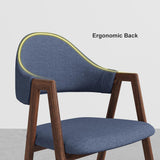Gray Linen Upholstered Dining Chair Side Chair (Set of 2)