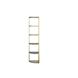 6-Tier Modern Fan-Shaped Shelves Standing Corner Shelf in White&Gold-Bookcases & Bookshelves,Furniture,Office Furniture