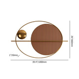 Modern Oval Geometric Wall Decor Brown Metal Hanging Accents