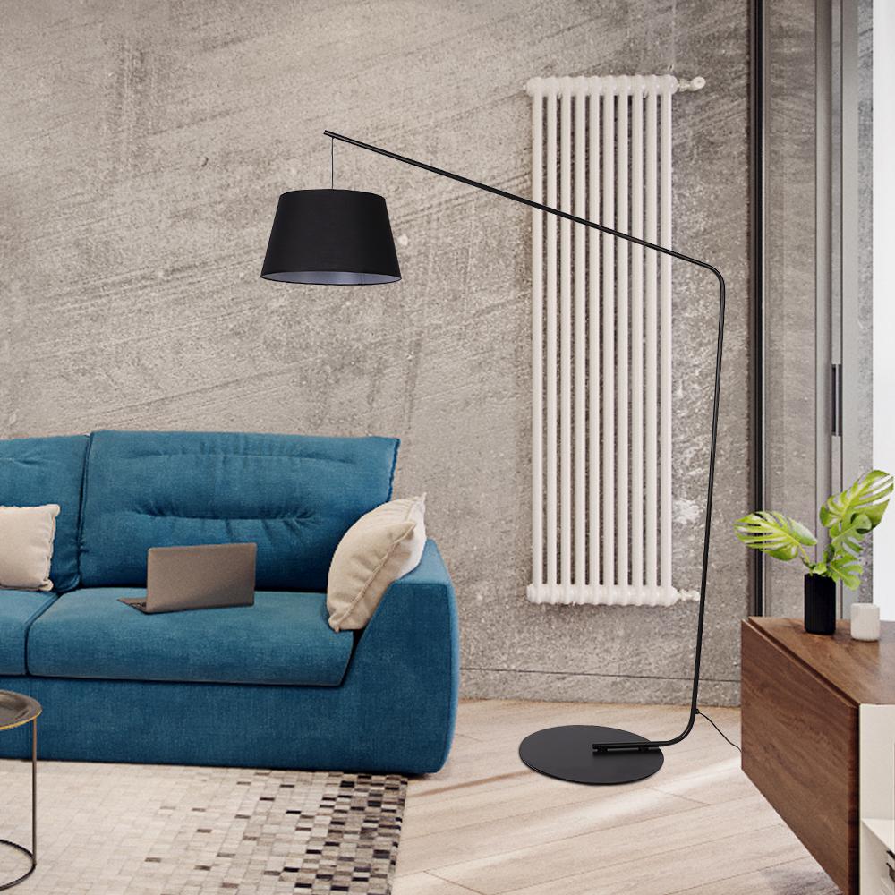 69" Black Powder Metal Floor Lamp Overarching Standing Lamp