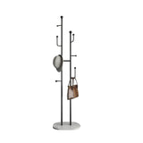 67" Modern Chic Metal Freestanding Coat Rack Marble Base in Gold