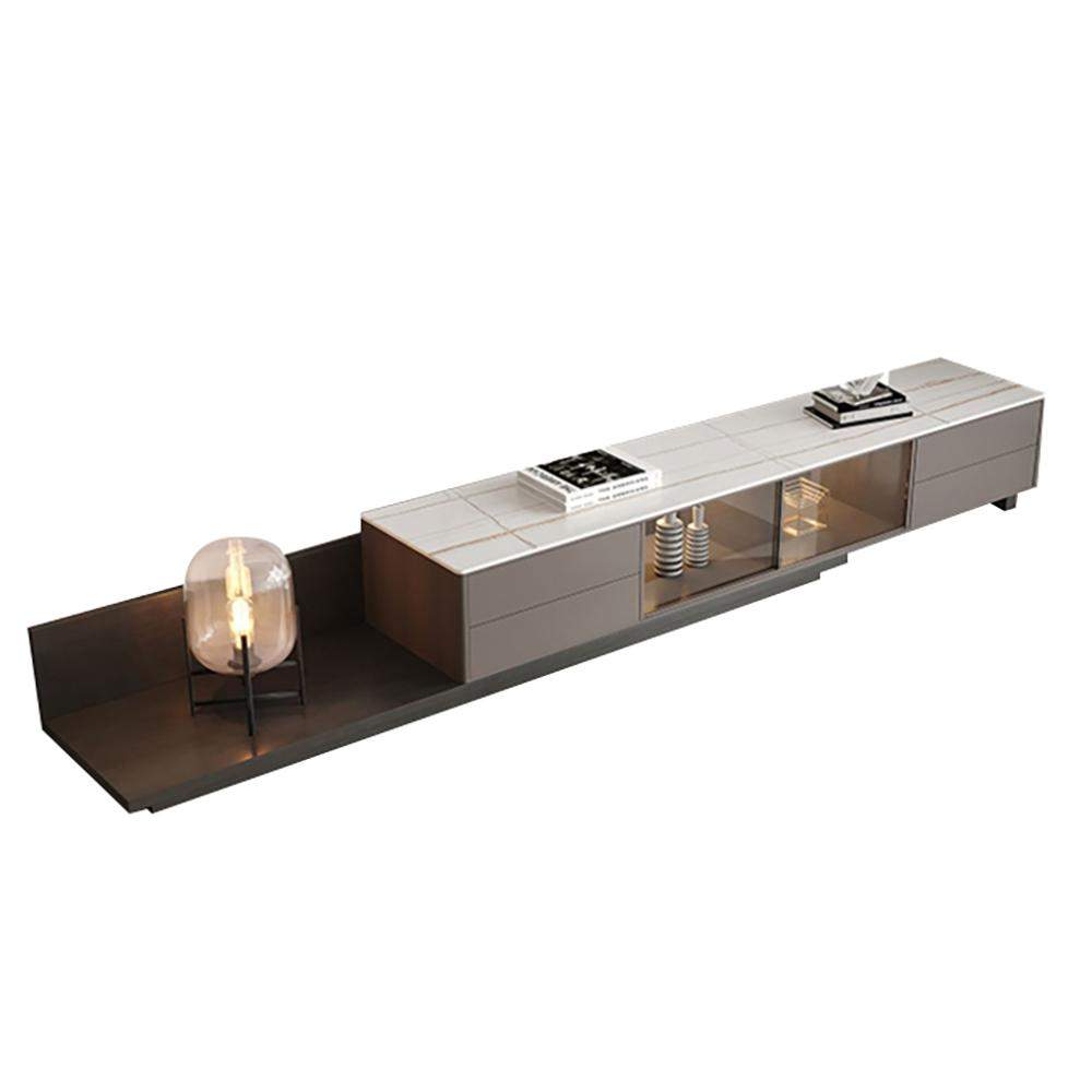 Italian Style Retractable TV Stand with 4 Drawers & LED Light-Richsoul-Furniture,Living Room Furniture,TV Stands