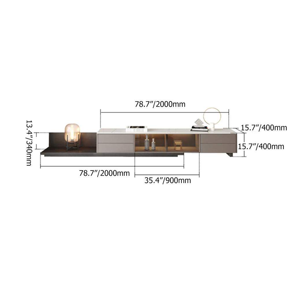 Italian Style Retractable TV Stand with 4 Drawers & LED Light-Richsoul-Furniture,Living Room Furniture,TV Stands
