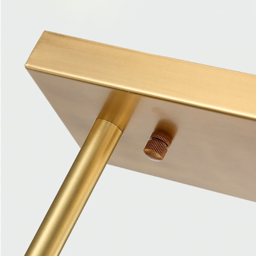 White Globe Shade 12-Light Linear Island Light in Gold