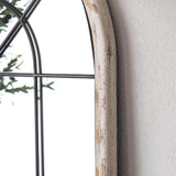 Full Length Arch Mirror Farmhouse Floor Mirror in Distressed White