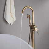 Classic Single Handle Swirling Spout Freestanding Tub Faucet with Handshower