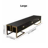 Jocise 71" Modern Jocise White & Gold TV Stand 3 Drawers Media Console