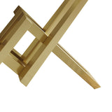 Black & Gold Narrow Console Table Accent Table For Entryway X Base Metal in Small