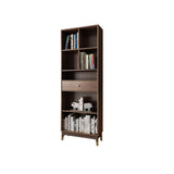 Bibliothèque de bibliothèque Ultic Modern Walnut avec cadre en métal et tiroir