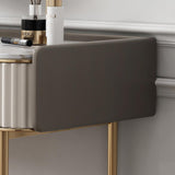 48" Modern Off White Makeup Vanity Stone Top 2-Drawer Dressing Table
