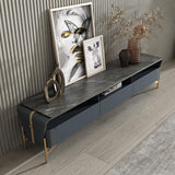 78.7" Stone Top & Leather Upholstered TV Stand Media Console with 3 Drawers-Richsoul-Furniture,Living Room Furniture,TV Stands