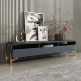 78.7" Stone Top & Leather Upholstered TV Stand Media Console with 3 Drawers-Richsoul-Furniture,Living Room Furniture,TV Stands