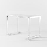 Savea 47.2" Modern Rectangular Clear Tempered Glass Office Writing Desk