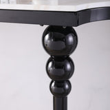 47.2" Classical Black Marble Console Table Narrow Entryway Table Stainless Steel Legs