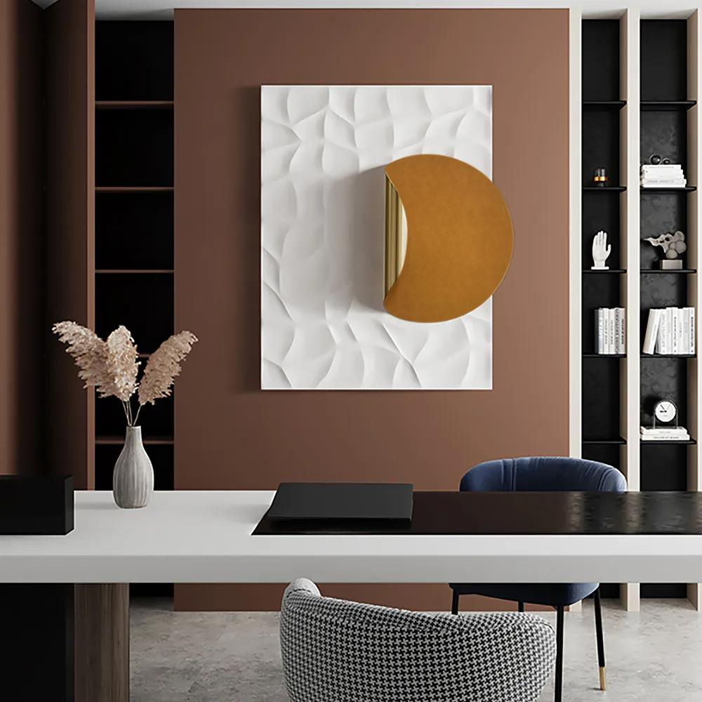 Rectangle Modern Orange Wall Decor Background Creative Geometric Wall Art