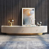 78.7" Stone Top TV Console with Drawers TV Stand in Champagne-Richsoul-Furniture,Living Room Furniture,TV Stands