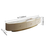 78.7" Stone Top TV Console with Drawers TV Stand in Champagne-Richsoul-Furniture,Living Room Furniture,TV Stands