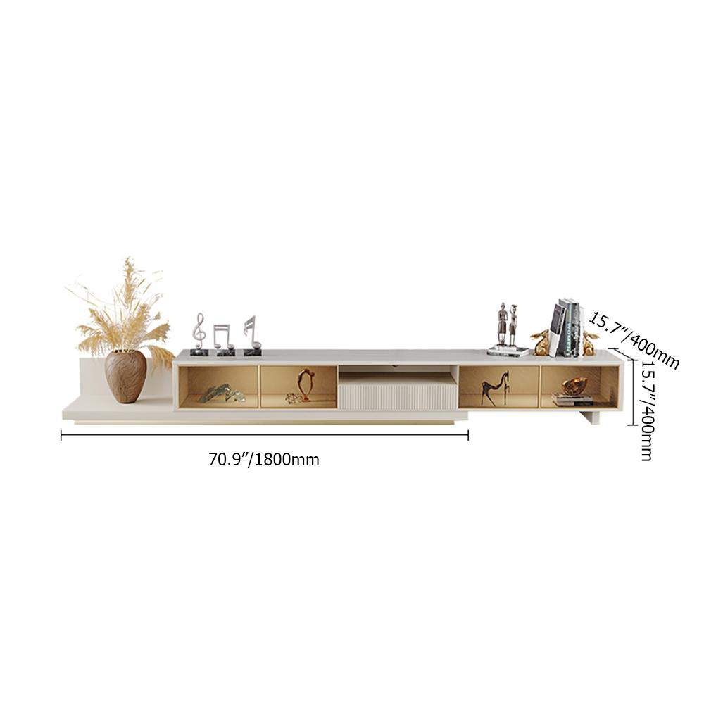 Light Khaki Modern Extendable TV Stand with Light Management Hole Included-Richsoul-Furniture,Living Room Furniture,TV Stands