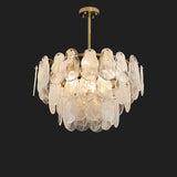 Postmodern 6-Light Tiered Cloud Glass Chandelier Adjustable Hanging Rod