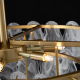 Postmodern 6-Light Tiered Cloud Glass Chandelier Adjustable Hanging Rod