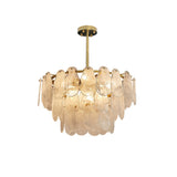 Postmodern 6-Light Tiered Cloud Glass Chandelier Adjustable Hanging Rod