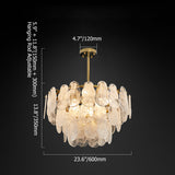 Postmodern 6-Light Tiered Cloud Glass Chandelier Adjustable Hanging Rod