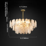 Postmodern 6-Light Tiered Cloud Glass Chandelier Adjustable Hanging Rod