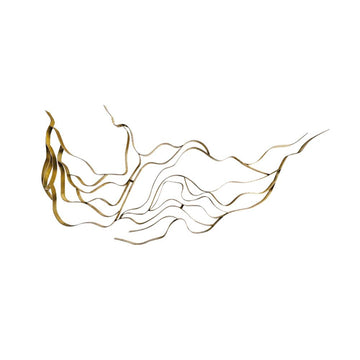 Luxury Abstract Wavy Lines Wall Decor Irregular Metal Wall Art in Gold