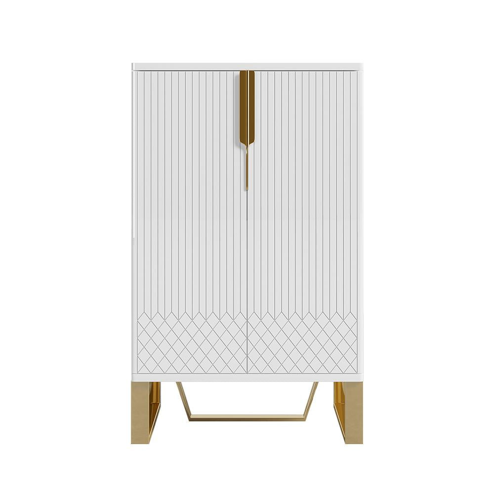 Aro Black Shoe Storage 18 Pairs Shoes Cabinet in Gold