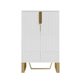 Aro Black Shoe Storage 18 Pairs Shoes Cabinet in Gold