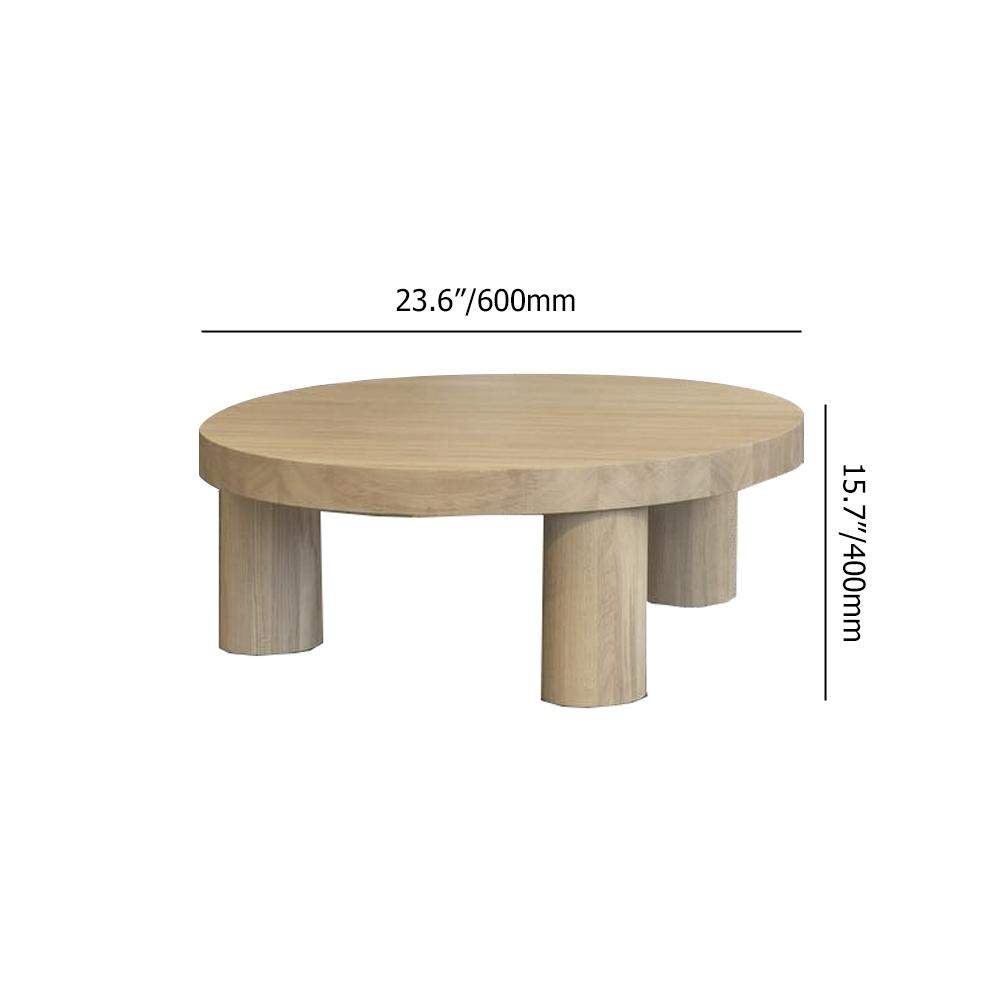 23.6" Round Natural Pine Wood Coffee Table Center Table for Living Room-Richsoul-Coffee Tables,Furniture,Living Room Furniture