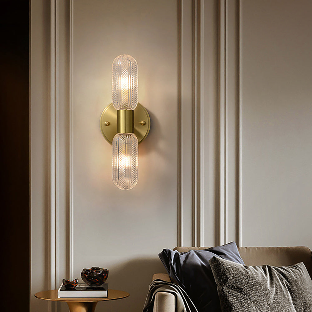 Gold Brass Wall Sconce 2-Light  LED Indoor Lighting Up and Down