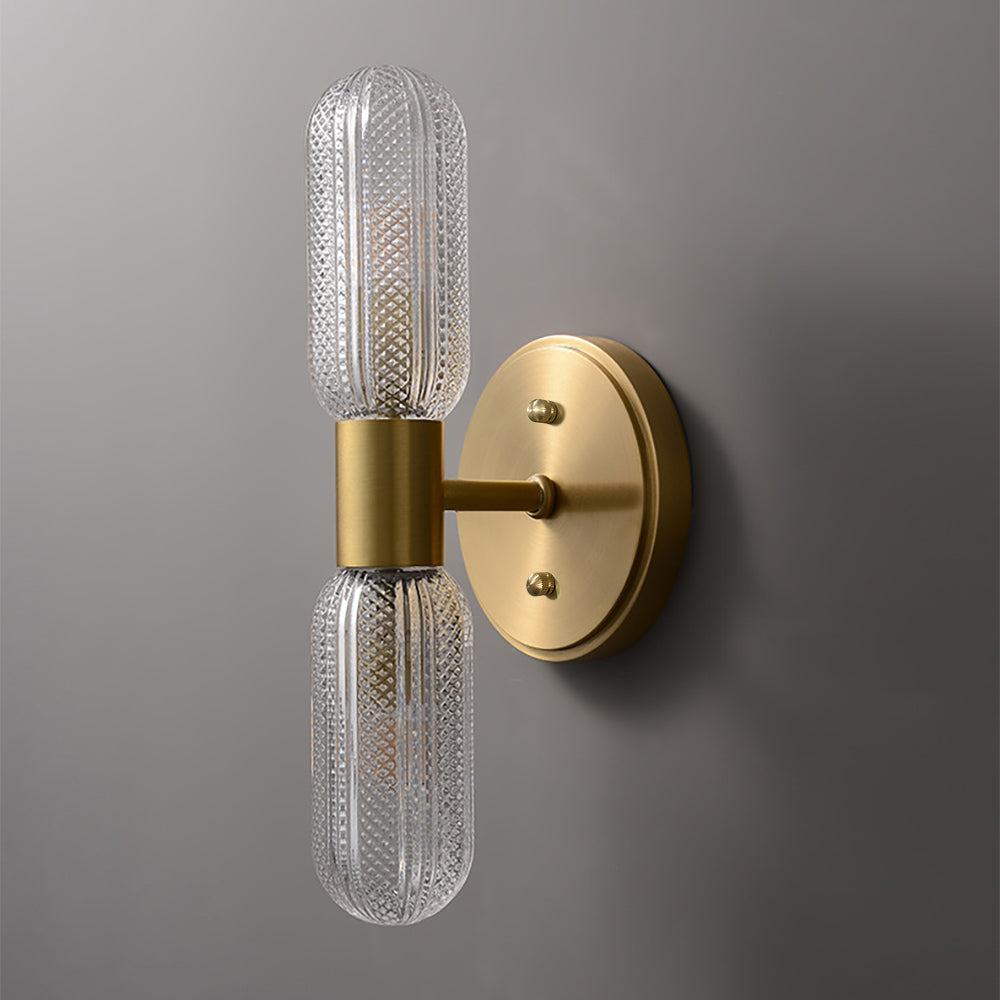 Gold Brass Wall Sconce 2-Light  LED Indoor Lighting Up and Down