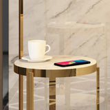 Feather Floor Lamp with Shelves & Drawer Arched Floor Lamp With End Table